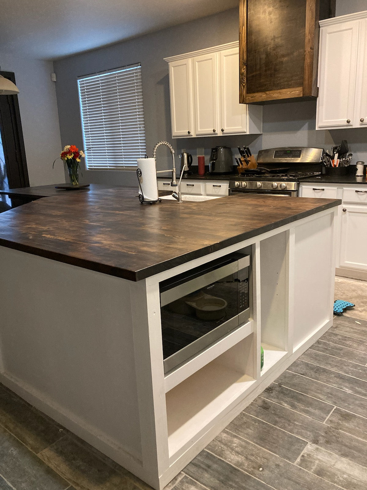 Kitchen Island with wood top